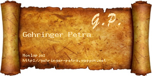 Gehringer Petra névjegykártya