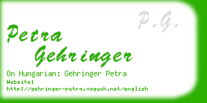 petra gehringer business card